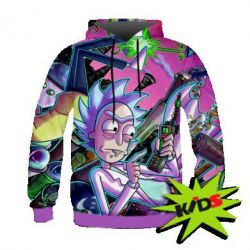 Дитяче 3D худі Rick and Morty cartoon - PrintSalon