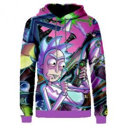Жіноче 3D худі Rick and Morty cartoon-PrintSalon Жіноче 3D худі Rick and Morty cartoon