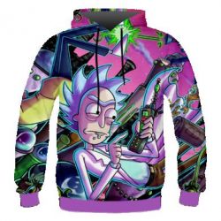 Чоловіче 3D худі Rick and Morty cartoon - PrintSalon