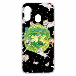 Чохол для Samsung A40 Rick and Morty Schrodinger cats and Einstein - PrintSalon
