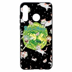 Чохол для Huawei P30 Lite Rick and Morty Schrodinger cats and Einstein - PrintSalon