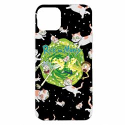 Чохол для iPhone 14 Plus Rick and Morty Schrodinger cats and Einstein - PrintSalon