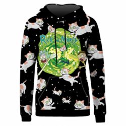 Жіноче 3D худі Rick and Morty Schrodinger cats and Einstein-PrintSalon Жіноче 3D худі Rick and Morty Schrodinger cats and Einstein