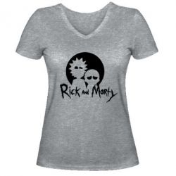 Женская футболка с V-образным вырезом Rick and Morty1 - PrintSalon