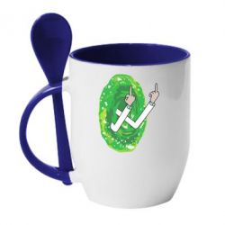 Чашка с ложкой Rick Fuck you all - PrintSalon