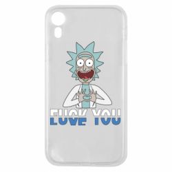 Чехол для iPhone XR Rick fuck you - PrintSalon