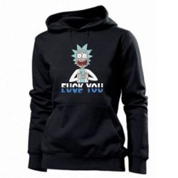 Женское худи Rick fuck you - PrintSalon