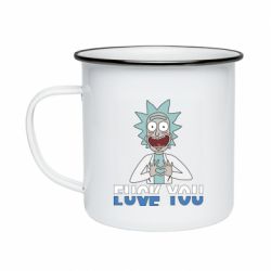 Кружка эмалированная Rick fuck you - PrintSalon