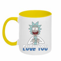 Чашка двухцветная 320ml Rick fuck you - PrintSalon