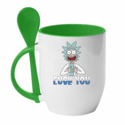 Чашка с ложкой Rick fuck you - PrintSalon