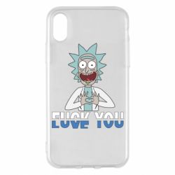 Чехол для iPhone X/Xs Rick fuck you - PrintSalon