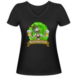 Женская футболка с V-образным вырезом Ricktoberfest - PrintSalon