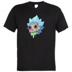 Мужская футболка  с V-образным вырезом Рик и Морти арт дорисовка - PrintSalon