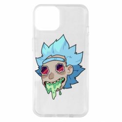 Чехол для iPhone 14 Рик и Морти арт дорисовка