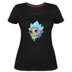 Женская премиум футболка Рик и Морти арт дорисовка - PrintSalon