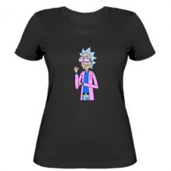 Женская футболка Рик и Морти розовый плащ - PrintSalon