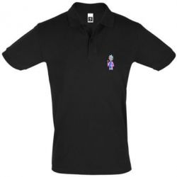 Мужское поло Рик и Морти розовый плащ - PrintSalon