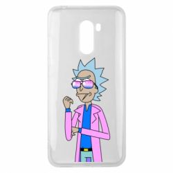 Чехол для Xiaomi Pocophone F1 Рик и Морти розовый плащ - PrintSalon