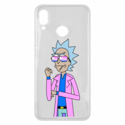 Чехол для Huawei P Smart Plus 2018 Рик и Морти розовый плащ