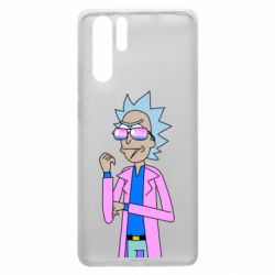 Чехол для Huawei P30 Pro Рик и Морти розовый плащ - PrintSalon