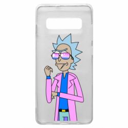 Чехол для Samsung S10+ Рик и Морти розовый плащ - PrintSalon