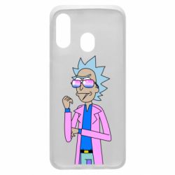 Чехол для Samsung A40 Рик и Морти розовый плащ - PrintSalon