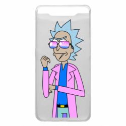 Чехол для Samsung A80 Рик и Морти розовый плащ - PrintSalon