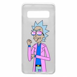 Чехол для Samsung S10 Рик и Морти розовый плащ - PrintSalon