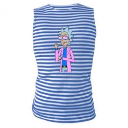 Майка-тельняшка Рик и Морти розовый плащ - PrintSalon