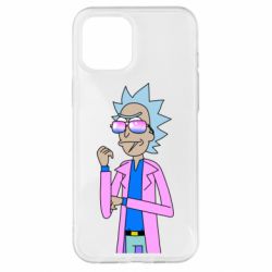 Чехол для iPhone 12 Pro Max Рик и Морти розовый плащ - PrintSalon