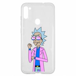 Чехол для Samsung A11/M11 Рик и Морти розовый плащ - PrintSalon