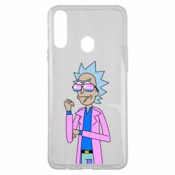 Чехол для Samsung A20s Рик и Морти розовый плащ - PrintSalon