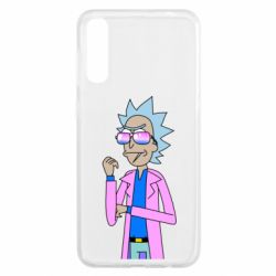 Чехол для Samsung A50 Рик и Морти розовый плащ - PrintSalon