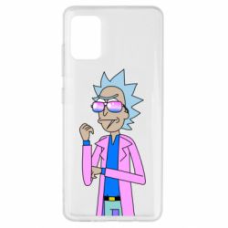 Чехол для Samsung A51 Рик и Морти розовый плащ - PrintSalon