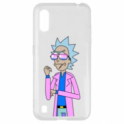 Чехол для Samsung A01/M01 Рик и Морти розовый плащ