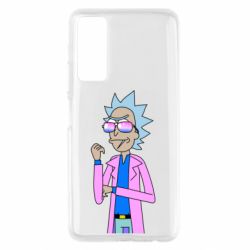 Чехол для Huawei P Smart 2021 Рик и Морти розовый плащ - PrintSalon