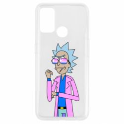 Чехол для Oppo A53/A32/A33 Рик и Морти розовый плащ - PrintSalon