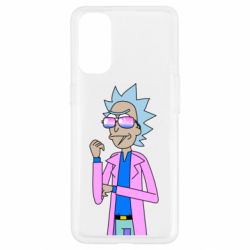 Чехол для Oppo Reno 4 Рик и Морти розовый плащ - PrintSalon