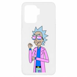 Чехол для Oppo Reno 5 Lite Рик и Морти розовый плащ - PrintSalon
