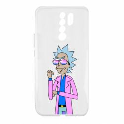 Чехол для Xiaomi Redmi 9 Рик и Морти розовый плащ - PrintSalon