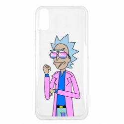 Чехол для Xiaomi Redmi 9a Рик и Морти розовый плащ - PrintSalon