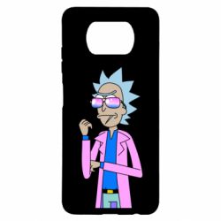 Чехол для Xiaomi Poco X3 Рик и Морти розовый плащ - PrintSalon