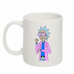 Чашка 320ml Рик и Морти розовый плащ