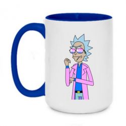 Чашка двухцветная 420ml Рик и Морти розовый плащ - PrintSalon
