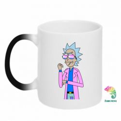 Чашка-хамелеон Рик и Морти розовый плащ - PrintSalon