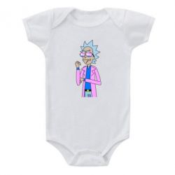 Детский бодик Рик и Морти розовый плащ - PrintSalon