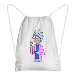 Рюкзак-мешок Рик и Морти розовый плащ - PrintSalon