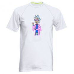 Мужская футболка для спорта Рик и Морти розовый плащ - PrintSalon