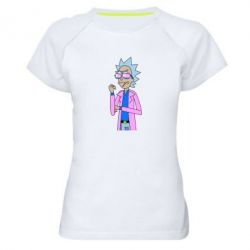 Женская футболка для спорта Рик и Морти розовый плащ - PrintSalon