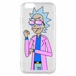 Чехол для iPhone 6/6S Рик и Морти розовый плащ - PrintSalon